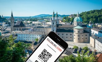 Die digitale Salzburg-Card auf dem Handy | © Tourismus Salzburg GmbH / G. Breitegger